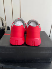 PRADA 26S AMERICA CUP SNEAKERS IN RED SOFT RUBBER AND BIKE FABRIC