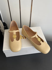 CHLOÉ 26S MARY JANE SHOES IN BEIGE CALFSKIN
