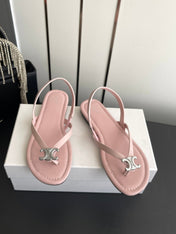 CELINE 26S THONG SANDALS IN LIGHT PINK CALFSKIN