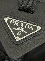 TRIANGLE LOGO BACKPACK 42 IN BLACK RE-NYLON