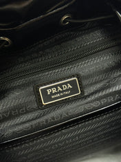 PRADA 25S BACKPACK 45 IN BLACK GLOSSY CALFSKIN SILVER HARDWRE