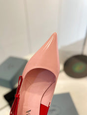Pra Pump 45 Square Sole Pink Red Patent Leather