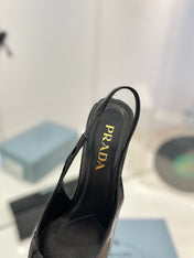 Pra Slingback Pumps 75 Black Patent Leather