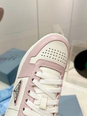 PRA DOWNTOWN PERFORATED SNEAKERS WHITE AND BLUSH CALFSKIN