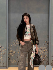 DIOR 25S RIPPED WIDE-LEG PANTS 706