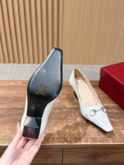 GUCCI 26S VITTORIA PUMPS 60 MM IN WHITE LAMBSKIN