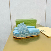GG PLATFORM SLIDE SANDAL SKY CANVAS