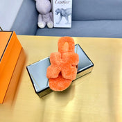 ORAN SHEARLING SANDALS NEON ORANGE