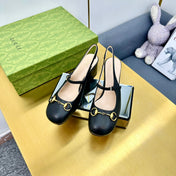 HORSEBIT PUMP IN BLACK SHEEPSKIN