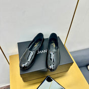 CC SIMPLE FLATS 25S IN BLACK GLOSSY LEATHER