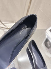 LV 26S POINTED TOE BALLET FLATS IN NAVY BLUE CALFSKIN