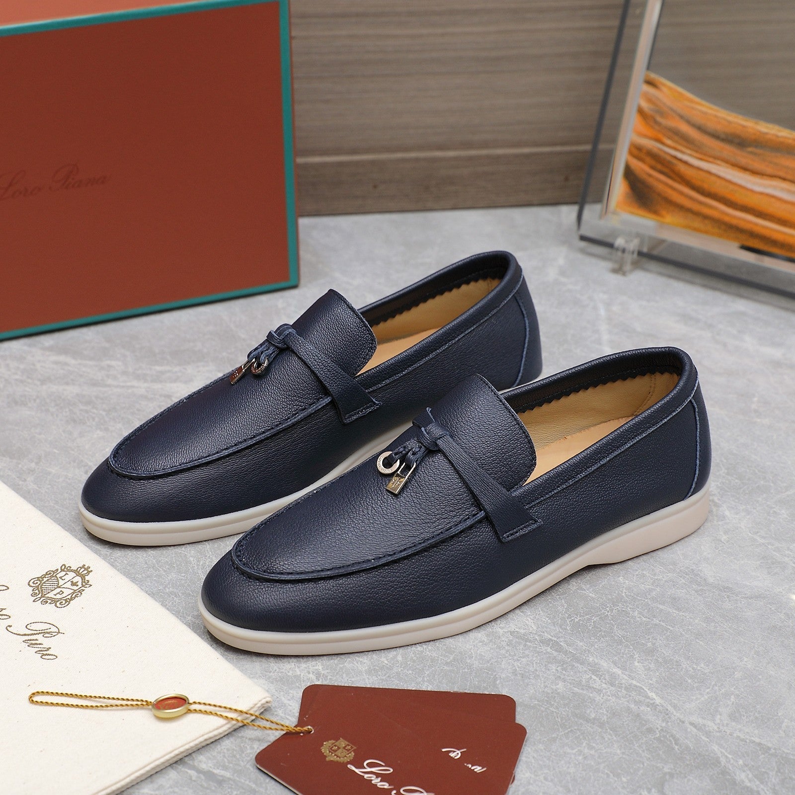 LP SUMMER CHARMS WALK LOAFERS NAVY LAMBSKIN
