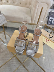 VALENTINO 26S PLATFORM SANDALS 110 MM IN SILVER CALFSKIN STYLE 2
