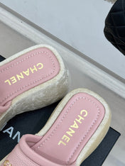 PLATFORM SLIPPERS IN BABY PINK LAMBSKIN