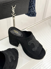 ELENA MULE IN BLACK VELVET