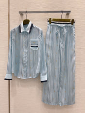 GUCCI LONG-SLEEVE SHIRT AND WIDE-LEG PANTS SET STYLE 15