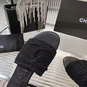 SLIPPERS BLACK SHEEPSKIN