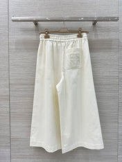 Loewe 25 Denim Wide-leg Cropped Pants White Cotton