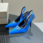 ANGELINA 10 CM SLINGBACK IN COBALT BLUE CALFSKIN