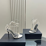SL BABYLONE SANDALS 105 WHITE LAMBSKIN