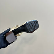 MARELLA THONG IN LIGHT GOLD LEATHER WITH SIGNATURE INTRECCIATO INSOLE 55 MM