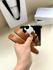 CELINE 25S BELT TRIOMPHE TAURILLON 25MM IN CARAMEL CALFSKIN 557501