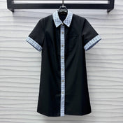 MIU 25S PATCHWORK PLAID DRESS 264573