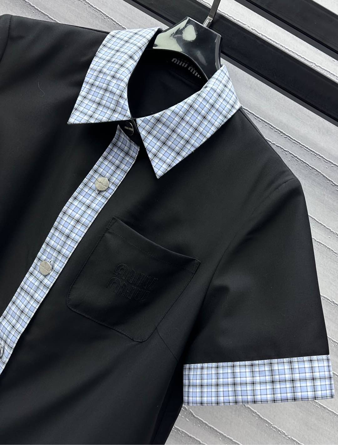 MIU 25S PATCHWORK PLAID DRESS 264573