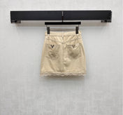 VLTN DENIM VEST SET WITH SLEEVELESS TOP AND LACE-TRIMMED MINI SKIRT