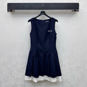 MIU 25S PLEATED VEST DRESS IN ACETATE 264603