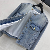 CELINE 26S CREW NECK DENIM JACKET 113