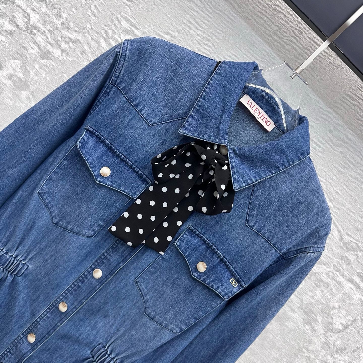 VALENTINO 26S LONG-SLEEVE DENIM SHIRT 348