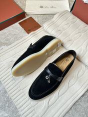 LP LOAFERS 25S IN BLACK SUEDE MIX LAMBSKIN