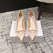 JIMMY CHOO 26S POINTED-TOE HIGH HEELS 65 MM IN LIGHT NUDE PINK FABRIC