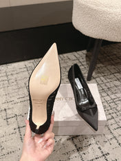 JIMMY CHOO 26S POINTED-TOE HIGH HEELS 65 MM IN BLACK FABRIC
