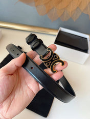 CELINE 26S BELT 25 MM IN BLACK CALFSKIN 631343