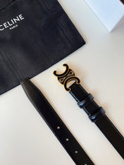 CELINE 26S BELT 25 MM IN BLACK CALFSKIN 631343