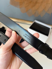 CELINE 26S BELT 25 MM IN BLACK CALFSKIN 631343