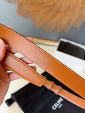 CELINE 26S BELT 25 MM IN BROWN CALFSKIN 631345