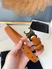 CELINE 26S BELT 25 MM IN BROWN CALFSKIN 631345