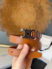 CELINE 26S BELT 25 MM IN BROWN CALFSKIN 631345