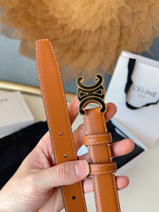 CELINE 26S BELT 25 MM IN BROWN CALFSKIN 631345