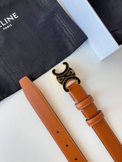 CELINE 26S BELT 25 MM IN BROWN CALFSKIN 631345