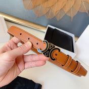 CELINE 26S BELT 25 MM IN BROWN CALFSKIN 631345