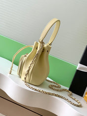 CHANEL 25S MINI BUCKET BAG 12 IN YELLOW CALFSKIN GOLD HARDWARE