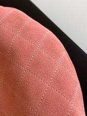 CHANEL 26S HAND BAG LARGE 32 IN PINK SUEDE GOLD HARDWARE
