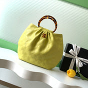 CHANEL 26S HAND BAG 32 IN LIME YELLOW LAMBSKIN GOLD HARDWARE