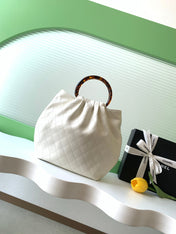 CHANEL 26S HAND BAG 32 IN IVORY WHITE LAMBSKIN GOLD HARDWARE