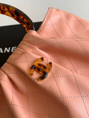 CHANEL 26S HAND BAG 32 IN PINK LAMBSKIN GOLD HARDWARE