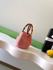 CHANEL 26S HAND BAG 12 IN PINK SUEDE GOLD HARDWARE